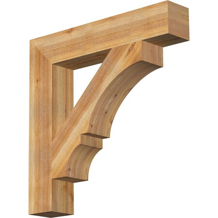 Ekena Millwork Balboa Block Rough Sawn Bracket, Western Red Cedar, 6"W x 34"D x 34"H BKT06X34X34BOA05RWR